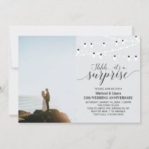 Invitación Bodas de plata / gris 25ª foto aniversario de boda