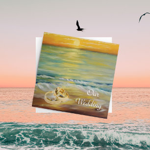 Invitación Bodas de playa al atardecer