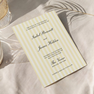 Invitación Bodas de Rayas Amarillas Suaves 