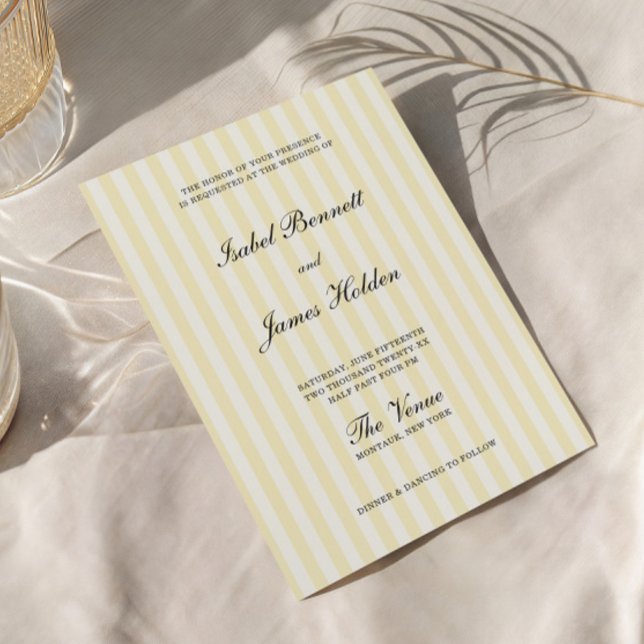 Invitación Bodas de Rayas Amarillas Suaves  (Subido por el creador)