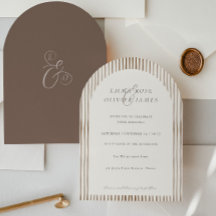 Bodas de rayas marrón cocoa boho minimalista marfi
