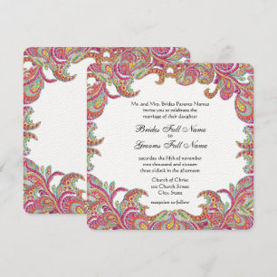 Invitación Bodas de rosa, frambuesa y lima de época