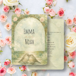 Invitación Bodas de rosas rosadas de jardín inglés Regency