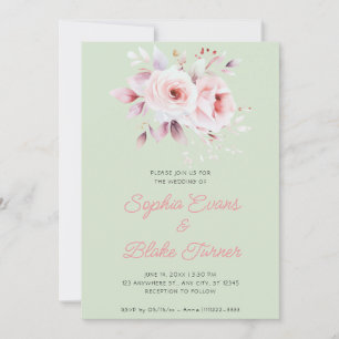 Invitación Bodas de Rosas Rosadas Modernas Románticas con Luz