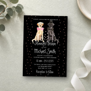 Invitación Bodas de San Valentín del labrador retriever negro