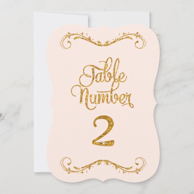 Invitación Bodas de tabla número 2 del Purpurina de guiones d (Anverso)
