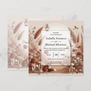 Invitación Bodas de Zorros del Bosque Otoñal Encantado