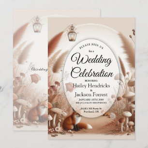Invitación Bodas de Zorros del Bosque Otoñal Encantado