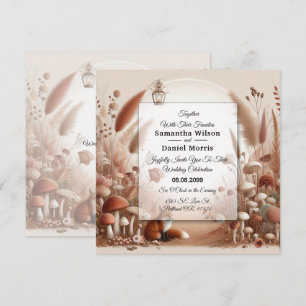 Invitación Bodas de Zorros del Bosque Otoñal Encantado