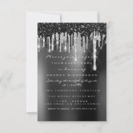 Invitación Bodas Drips Plata Sepia Negro Bosque Nupcial