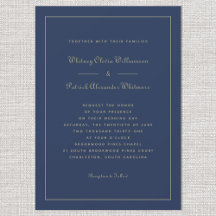 Bodas Elegantes Formal Script Letra Navy Azul Dora