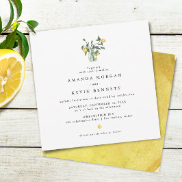 Invitación Bodas Elegantes Limones Amarillos