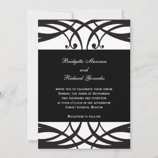 Invitación Bodas en blanco y negro invitan al Art Deco