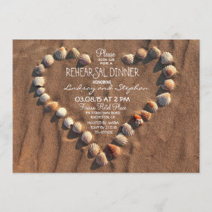 Invitación bodas en la playa conchas marinas de ensayo cena i