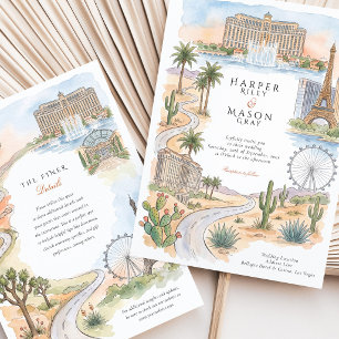 Invitación Bodas en la Torre Eiffel de las Fuentes de Bellagi