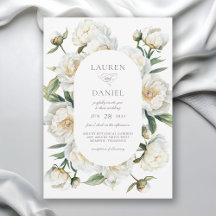 Bodas Florales Acuarela de Peonías Blancas Elegant