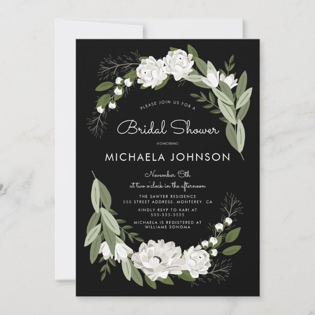 Invitación Bodas Florales Blancas (Anverso)
