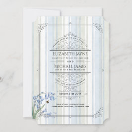 Invitación Bodas Florales de Campanillas Azules de Sage Azul