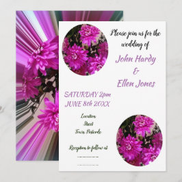Invitación Bodas Florales de Flores Rosadas