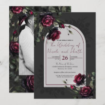 Bodas Florales de Rosa Roja Bordeaux Sombra Gris