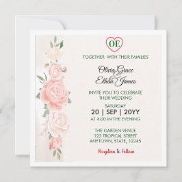 Invitación Bodas Florales Rosas Hermosas