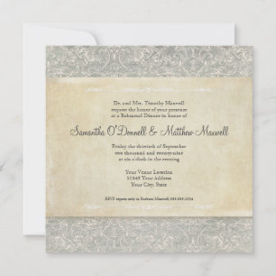 Invitación Bodas Gray Vintage French Regency Lace