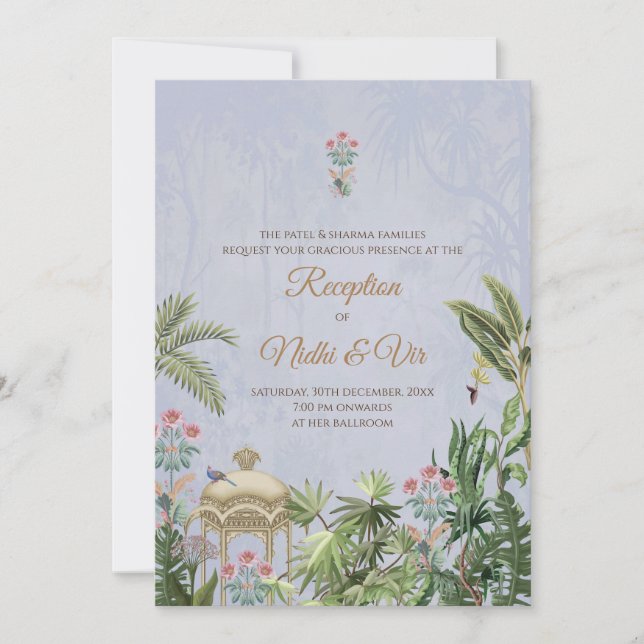 Invitación Bodas indias invitan a la India digital (Anverso)