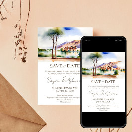 Invitación Bodas indias salvan el paisaje del palacio de Jaip