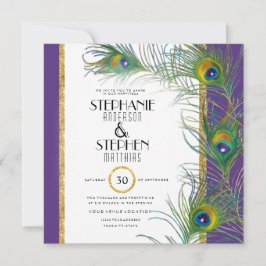 Invitación Bodas indios de la pluma de pavo real