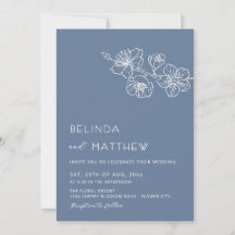 Bodas informales de flores blancas azul polvorient