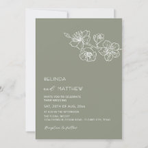 Bodas informales de flores blancas en verde salvia