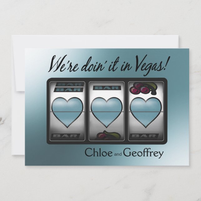 Invitación Bodas Jackpot Hearts de Las Vegas caspian (Anverso)