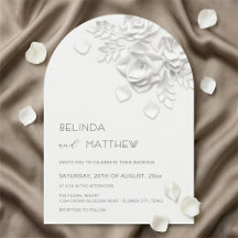 Bodas Minimalistas de Rosas Florales en Relieve Fa