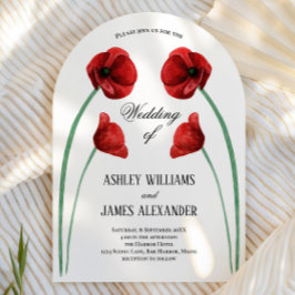 Invitación Bodas Modernas con Flores de Amapola en Arco