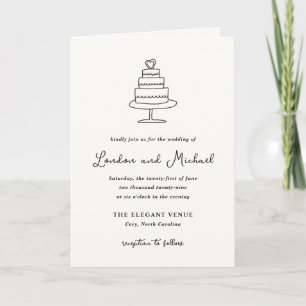 Invitación Bodas Modernas Dibujadas a Mano