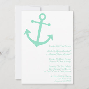 Invitación Bodas Náuticas (Verde pálido)