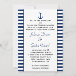 Invitación Bodas náuticos de la bandera azul de la marina