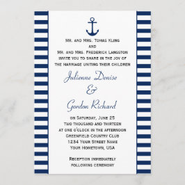 Invitación Bodas náuticos de la bandera azul de la marina