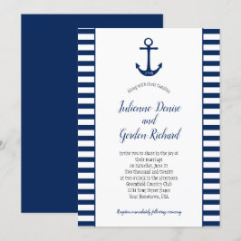 Invitación Bodas náuticos de la bandera azul de la marina