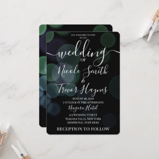 Invitación Bodas Personalizadas con Burbujas Bokeh Desvanecid