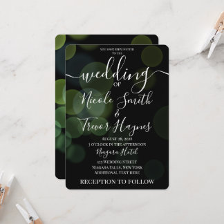 Invitación Bodas Personalizadas con Burbujas Bokeh Desvanecid
