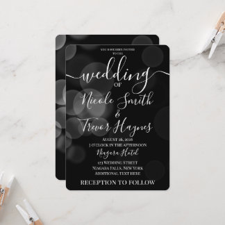 Invitación Bodas Personalizadas con Burbujas Bokeh Desvanecid