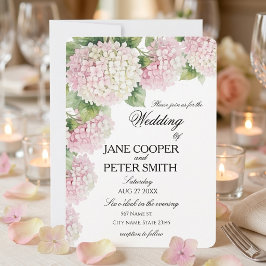 Invitación Bodas Presupuesto de hortensias rosadas y blancas 