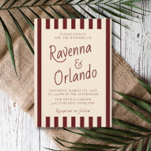 Bodas Retro Minimalistas con Rayas de Borgoña Prof