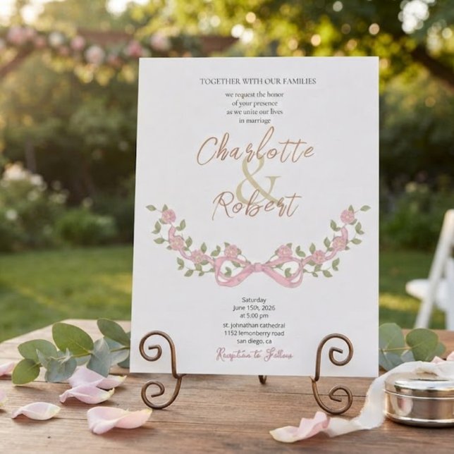 Invitación Bodas románticas alrededor de Crest Botánico (Subido por el creador)