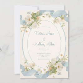 Invitación Bodas románticas y elegantes de peonías florales a