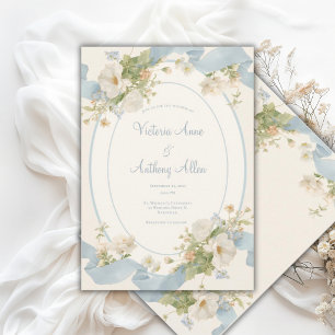 Invitación Bodas románticas y elegantes de peonías florales a