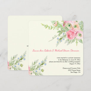 Invitación Bodas rosadas elegantes de los rosas del papel de
