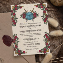 Bodas Temáticas de D20 Monograma Rosas Rojas RPG