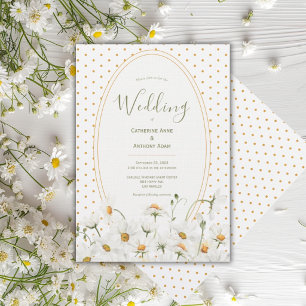 Invitación Bodas Vintage Acuarela Floral Margaritas